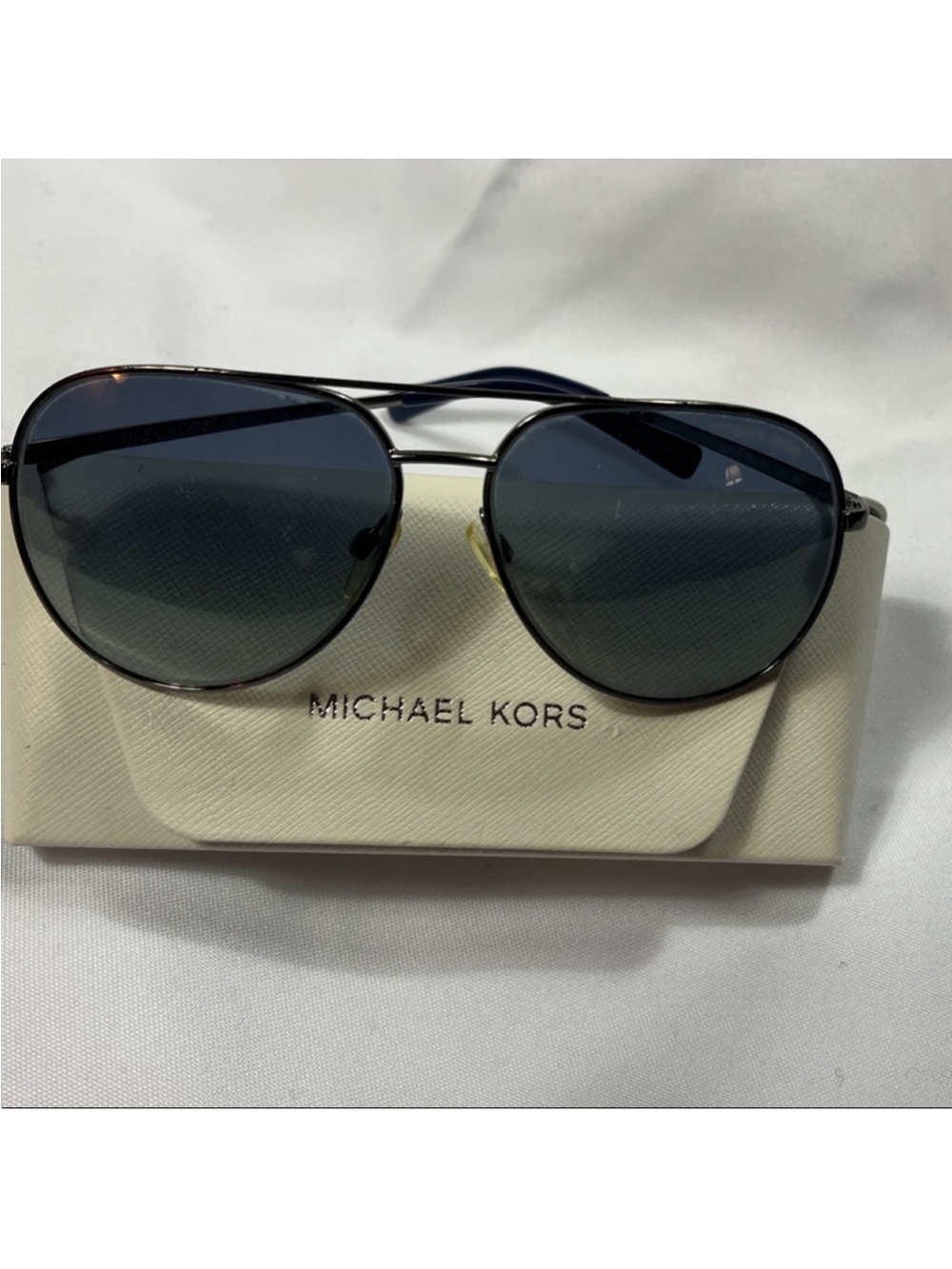 Michael Kors Men's Aviator Sunglasses - Black Frame with Dark Lenses